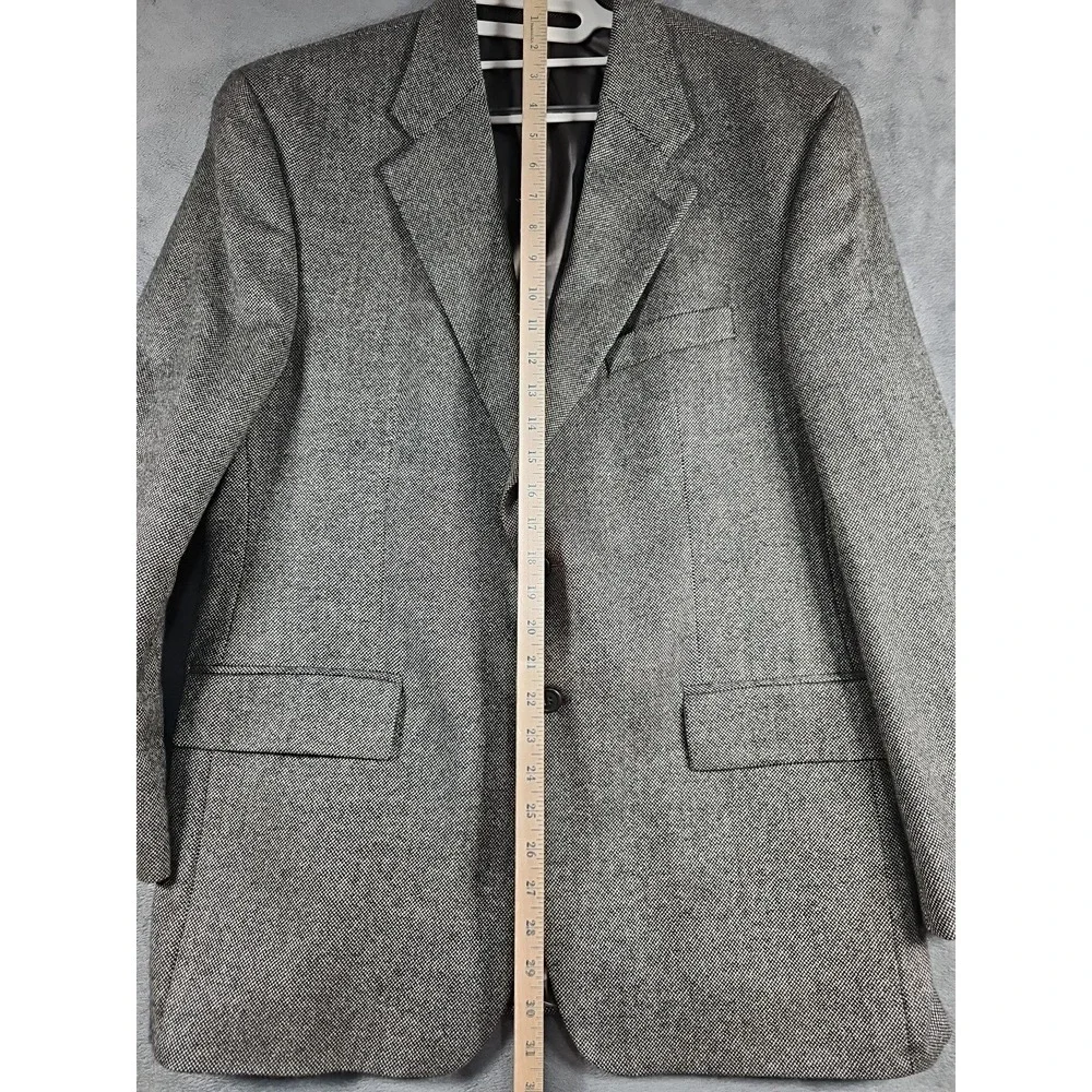 Chaps Ralph‎ Lauren Men's 43 Lambswool Tweed Blazer Brown Tooth Over Check Vtg